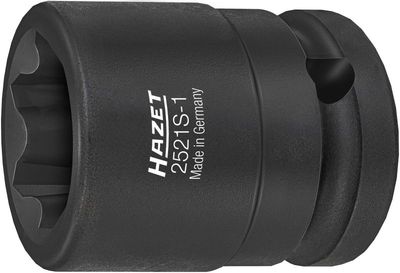 [2521S-1] [⚠Déstockage] HAZET Douille à chocs ∙ avec profil spécial 2521S-1 ∙ Carré creux 1/2 pouce (12,5 mm) ∙ Profil à rainures ∙ Longueur : 40 mm