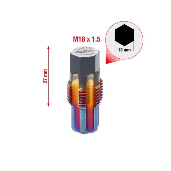 150.2543 KS-TOOLS GEWINDESCHNEIDER MIT FÜHRUNGSBOLZEN FÜR LAMBDASONDEN M18X1.5 KS-TOOLS (PIECE)