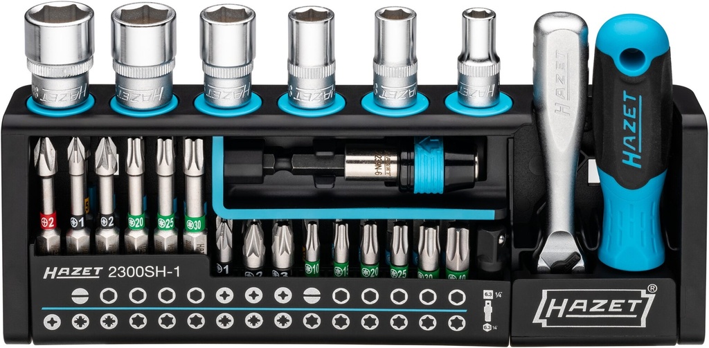 [2300SH-1] HAZET - Support à outils SmartHolder ∙ longueur : 184 mm ∙ 39 pièces
