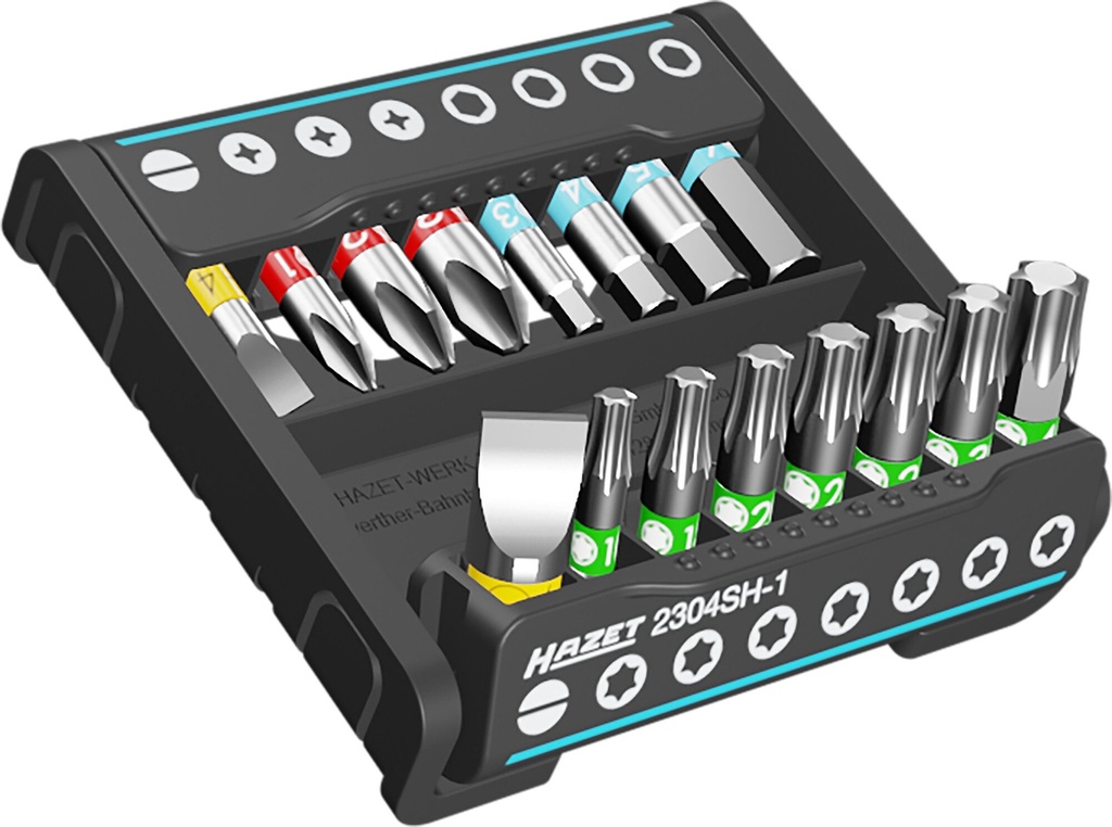[2304SH-1] HAZET - SmartHolder avec 16 embouts-tournevis (bits) ∙ courts ∙ 16 pièces