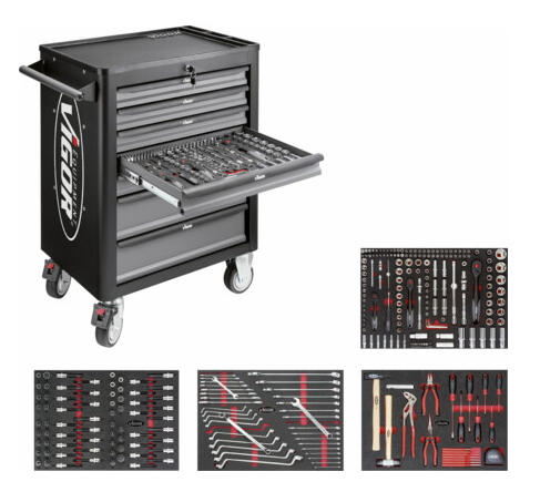 [V5055] VIGOR - Servante d'atelier séries L ∙ avec assortiment ∙ 317 pièces
