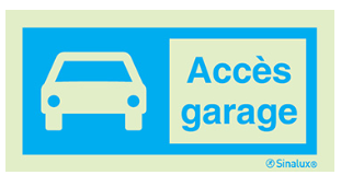 [F2287] [⚠Déstockage] PICTO ACCES GARAGE 150x75 PVC photoluminescent