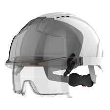 CASQUE EVO VISTALENS BLANC/CAPOT FUME AVEC SUR-LUNETTES INTEGREES  (VERSION VENTILEE) (PIECE)