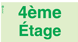 [F6809] [⚠Déstockage] PICTO 4EME ETAGE 150X83 MM POLYCARBONATE PHOTOLUMINESCENT