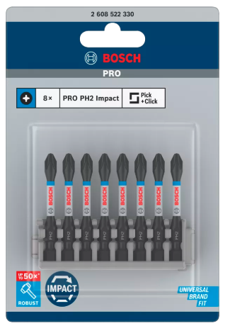 [2608522330] Embout de vissage Impact Control PH2, 50 mm 8x