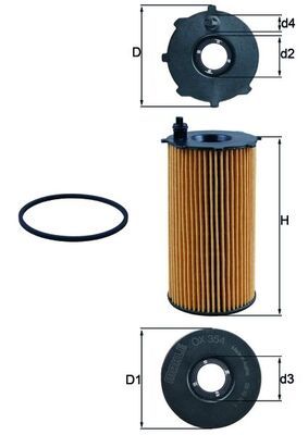 [OX354D] [⚠Déstockage] FILTRE A HUILE MAHLE