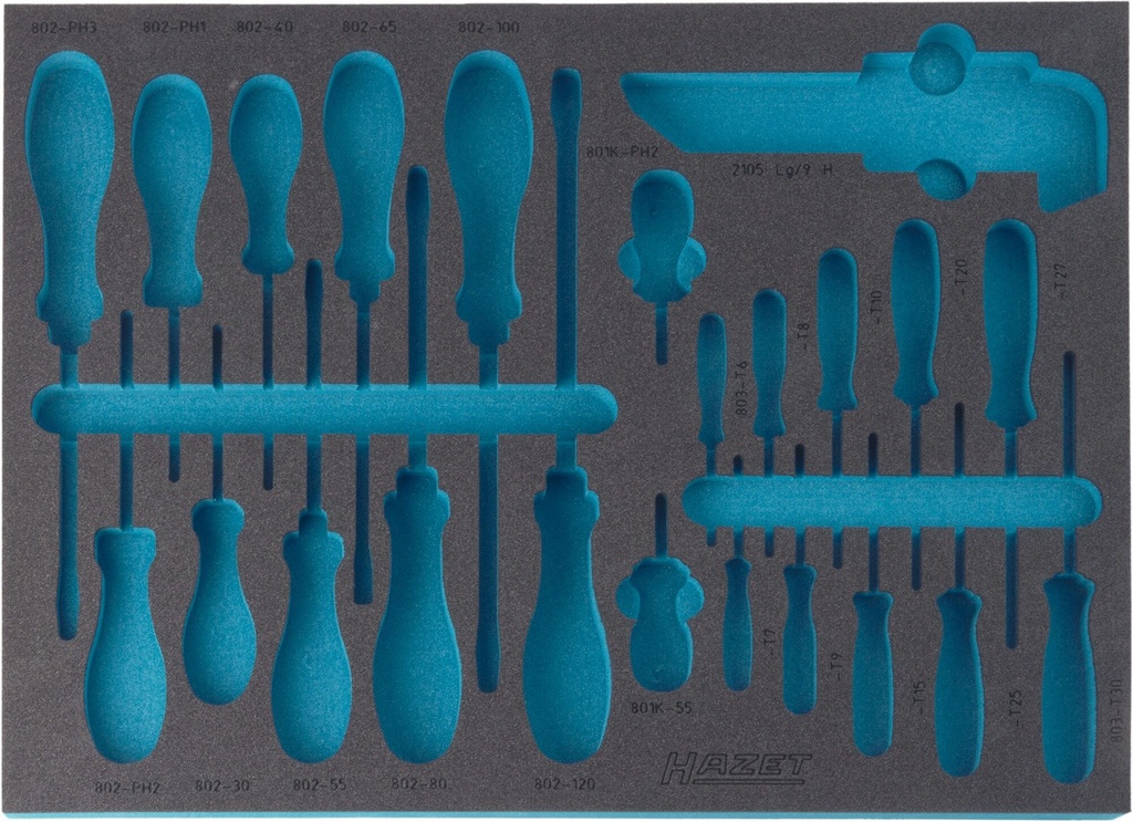 [163-141L] HAZET - Garniture en mousse souple bimatière