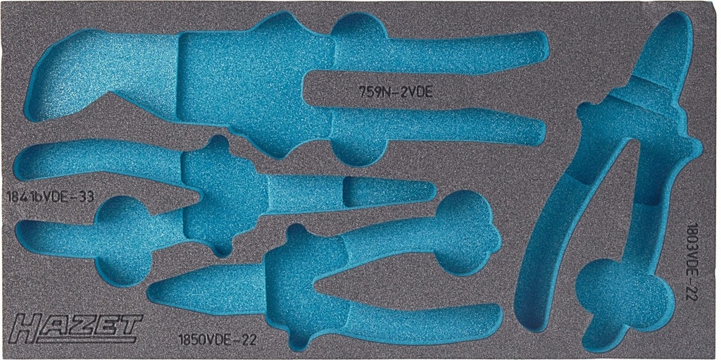 [163-226L] HAZET Garniture en mousse souple bimatière 163-226L ∙ L x l : 342 mm x 172 mm