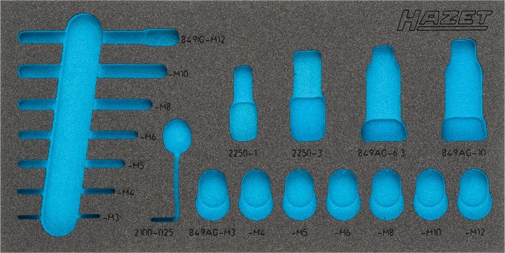 [163-336L] HAZET - Garniture en mousse souple bimatière