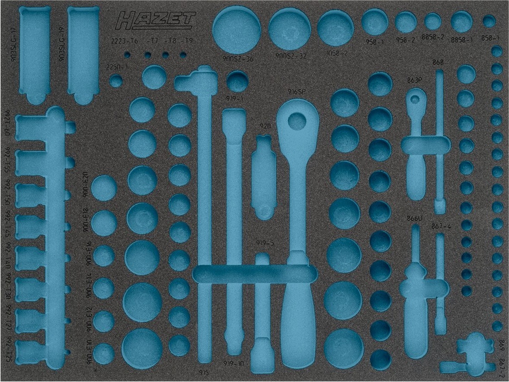 [163-369L] HAZET - Garniture en mousse souple bimatière