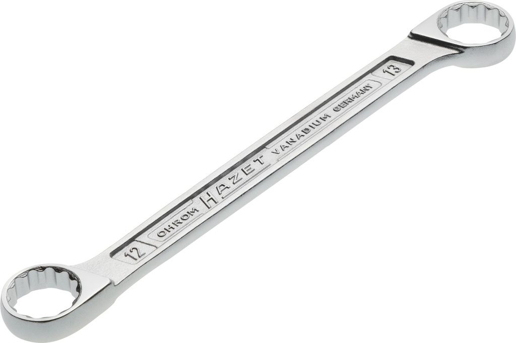 [610N-12X13] HAZET Clé polygonale double 610N-12X13 ∙ Profil Traction à 12 pans extérieurs ∙ Taille 12 x 13 mm