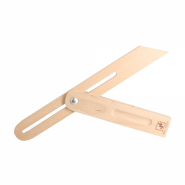 [121463] WILMART - +Fausse équerre bois à coulisse - lame hêtre 320 mm 