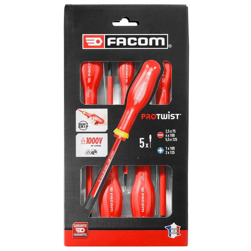 [AT5VE.PB] FACOM AT5VE.PB JEU TOURNEVIS PROT2 5PCE 1000V