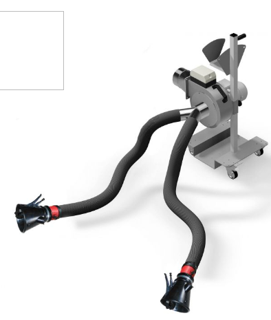 [AG0023] CLAS AG 0023 ASPIRATEUR GAZ MOBILE DOUBLE SORTIE 2x1.25m Ø75mm