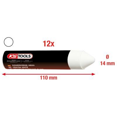 [100.4050] KSTools 100.4050 Boîte de 12 crayons blanc de marquage pour pneus
