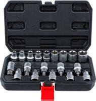 [95100BG] BGS - 95100 - Jeu d’embouts/de douilles 12,5 mm (1/2") profil en T (pour Torx) / Profil E 19 pièces