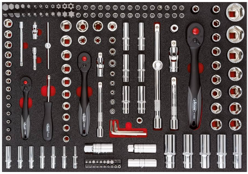 [V4188] VIGOR - Jeu d'outils à douilles ∙ taille 0,8 x 4 – 1,2 x 7 mm · 1,3 – 32 mm · E4 – E22 · PH0 – PH2 · PZ0 – PZ2 · T9 – T30 ∙ 172 pièces