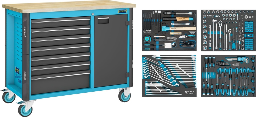 [179NW-7/230] HAZET - Établi mobile servante d'atelier Assistent ∙ avec assortiment