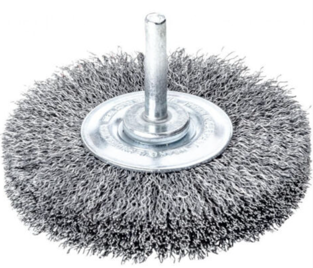 [415.162] [⚠Déstockage] RUNDBUERSTE MIT SCHAFT Brosse circulaire sur tige en fil d'acier ondulé 50 x 0,3 mmLessmann (PIECE)