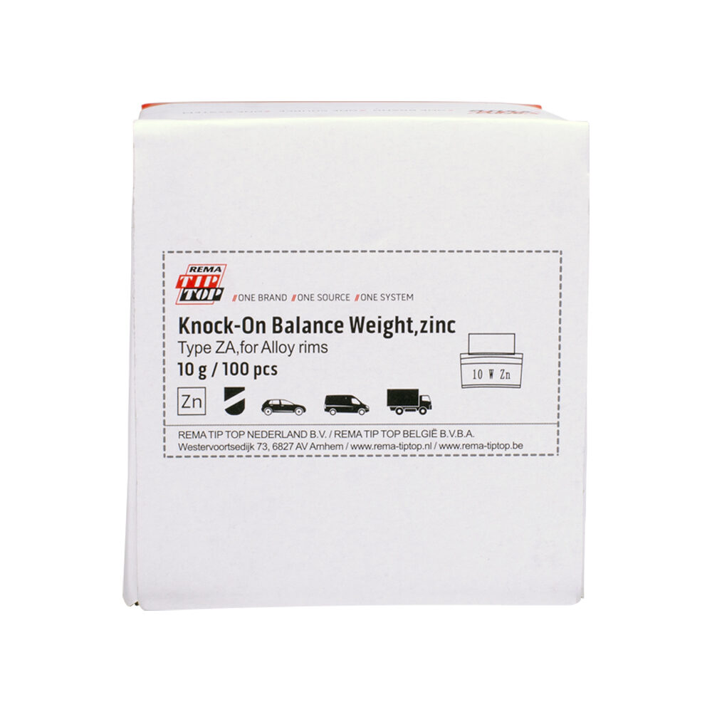 [5892068] Rema Tip Top Masses zinc 10gr pour jante aluminium gris 100pc