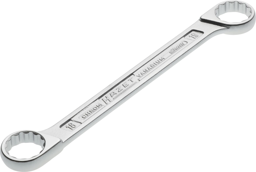 [610N-18X19] HAZET Clé polygonale double 610N-18X19 ∙ Profil Traction à 12 pans extérieurs ∙ Taille 18 x 19 mm