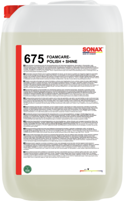 [675705SONAX] [⚠Déstockage] SONAX 06757050 FoamCare - Polish + Shine 25 l