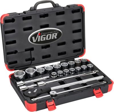 [V2318N] VIGOR - Jeu de clés à douilles ∙ taille 19 – 50 mm ∙ 21 pièces