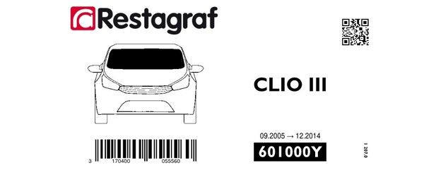 [A601000Y] Fasteners kit for windscreen CLIO III 09.2005 → 12.2014