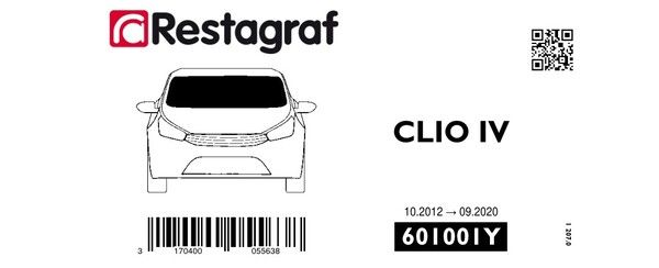 [A601001Y] Fasteners kit for windscreen CLIO IV 10.2012 → 09.2020