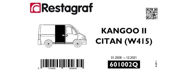 [A601002Q] Fasteners kit for sliding side doors KANGOO II PASSENGER 01.2008 → 03.2022 / CITAN W415 PASSENGER 02.2013 → 12.2021