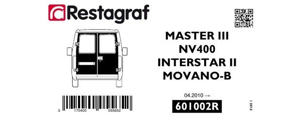 [A601002R] Fasteners kit for back doors MASTER III 04.2010 →  /NV400 / INTERSTAR II 04.2010 → / MOVANO-B 04.2010 → 12.2021