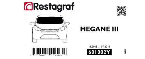[A601002Y] Fasteners kit for windscreen MEGANE III  11.2008 → 05.2016