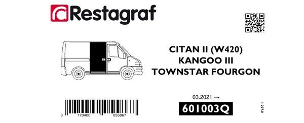 [A601003Q] Fasteners kit for sliding side doors KANGOO III VAN 03.2021 → / TOWNSTAR 01.2022 → / CITAN II (W420) 10.2021 →