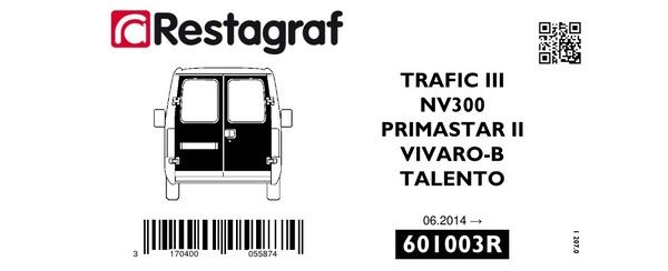 [A601003R] Fasteners kit for back doors TRAFIC III 06.2014 → /NV 300 09.2016 → /VIVARO B 09.2014 → 08.2019 /TALENTO 06.2016 → 02.2022