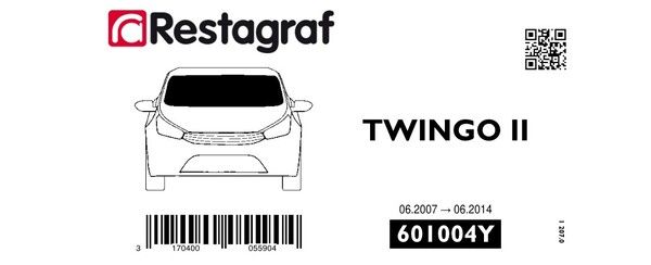 [A601004Y] Fasteners kit for windscreen TWINGO II  06.2007 → 06.2014