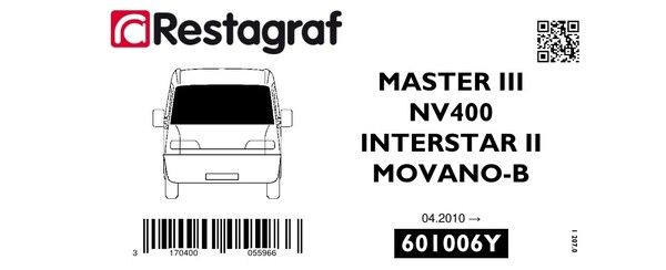 [A601006Y] Fasteners kit for windscreen MASTER III / NV400 / MOVANO B 04.2010 →