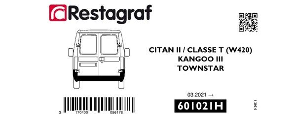 [A601021H] Fasteners kit for rear bumper KANGOO III 03.2021 → / TOWNSTAR  01.2022 → / CITAN II/CLASSE T (W420) 10.2021 →