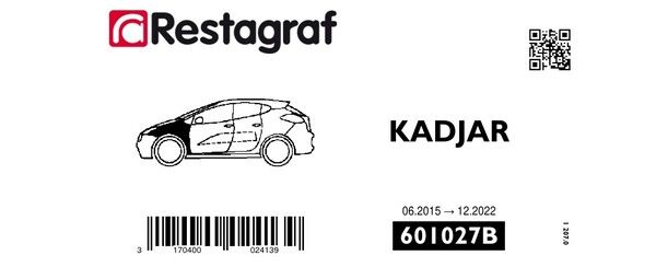 [A601027B] Fasteners kit for front fender KADJAR 06.2015 → 12.2022