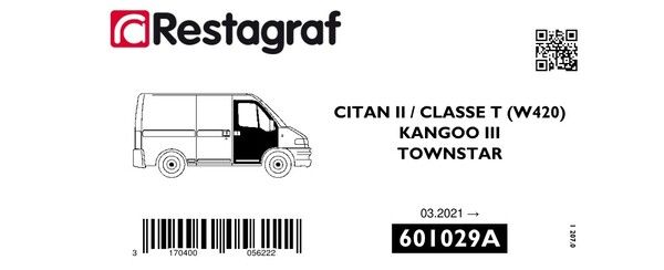 [A601029A] Fasteners kit for front doors KANGOO III 03.2021 → / TOWNSTAR 01.2022 → / CITAN II / CLASSE T (W420) 10.2021 →