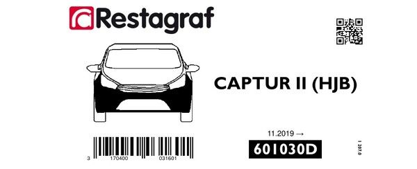 [A601030D] Fasteners kit for front bumper CAPTUR II (Phase1) 11.2019 →