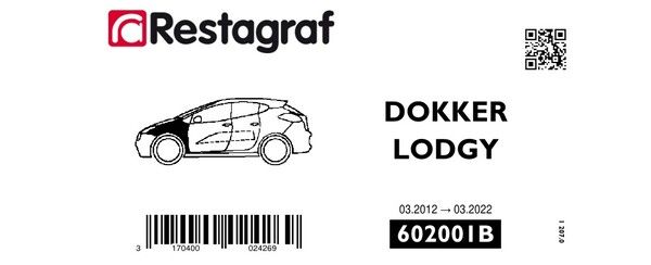 [A602001B] Fasteners kit for front fender LODGY / DOKKER 03.2012 → 03.2022