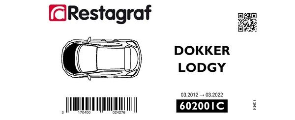 [A602001C] Fasteners kit for bonnet LODGY / DOKKER 03.2012 → 03.2022