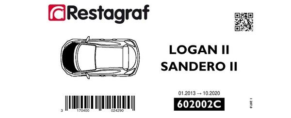 [A602002C] Fasteners kit for bonnet LOGAN II / SANDERO II 01.2013 → 10.2020