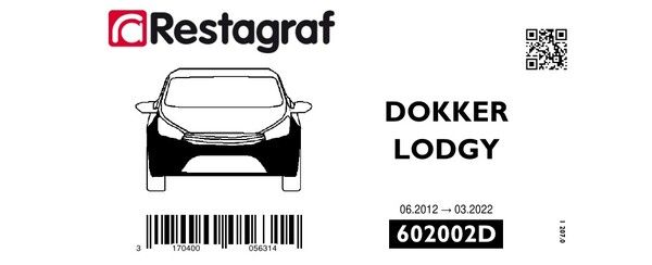[A602002D] Fasteners kit for front bumper DOKKER / LODGY 03.2012 → 03.2022