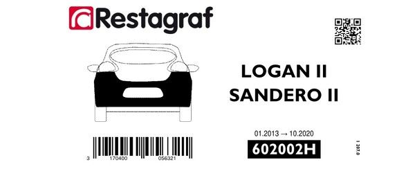 [A602002H] Fasteners kit for rear bumper LOGAN berline II 01.2013 → 10.2020 / SANDERO II 01.2013 → 10.2020