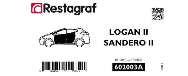 [A602003A] Fasteners kit for doors LOGAN II / LOGAN II MCV / SANDERO II 01.2013 → 10.2020