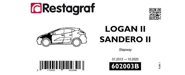 [A602003B] Fasteners kit for front fender LOGAN II / SANDERO II 01.2013 → 10.2020 Stepway