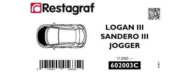 [A602003C] Fasteners kit for bonnet LOGAN III / SANDERO III / JOGGER 11.2020 →