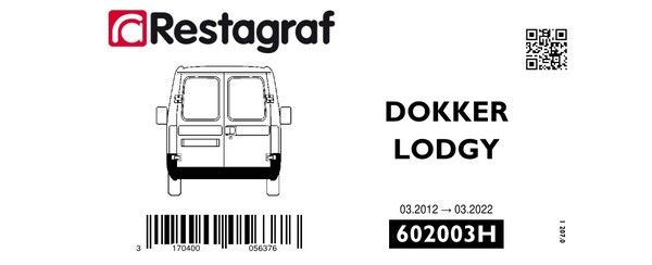 [A602003H] Fasteners kit for rear bumper DOKKER 06.2012 → 10.2021 / LODGY 03.2012 → 03.2022