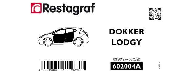 [A602004A] Fasteners kit for doors DOKKER / LODGY 03.2012 → 03.2022